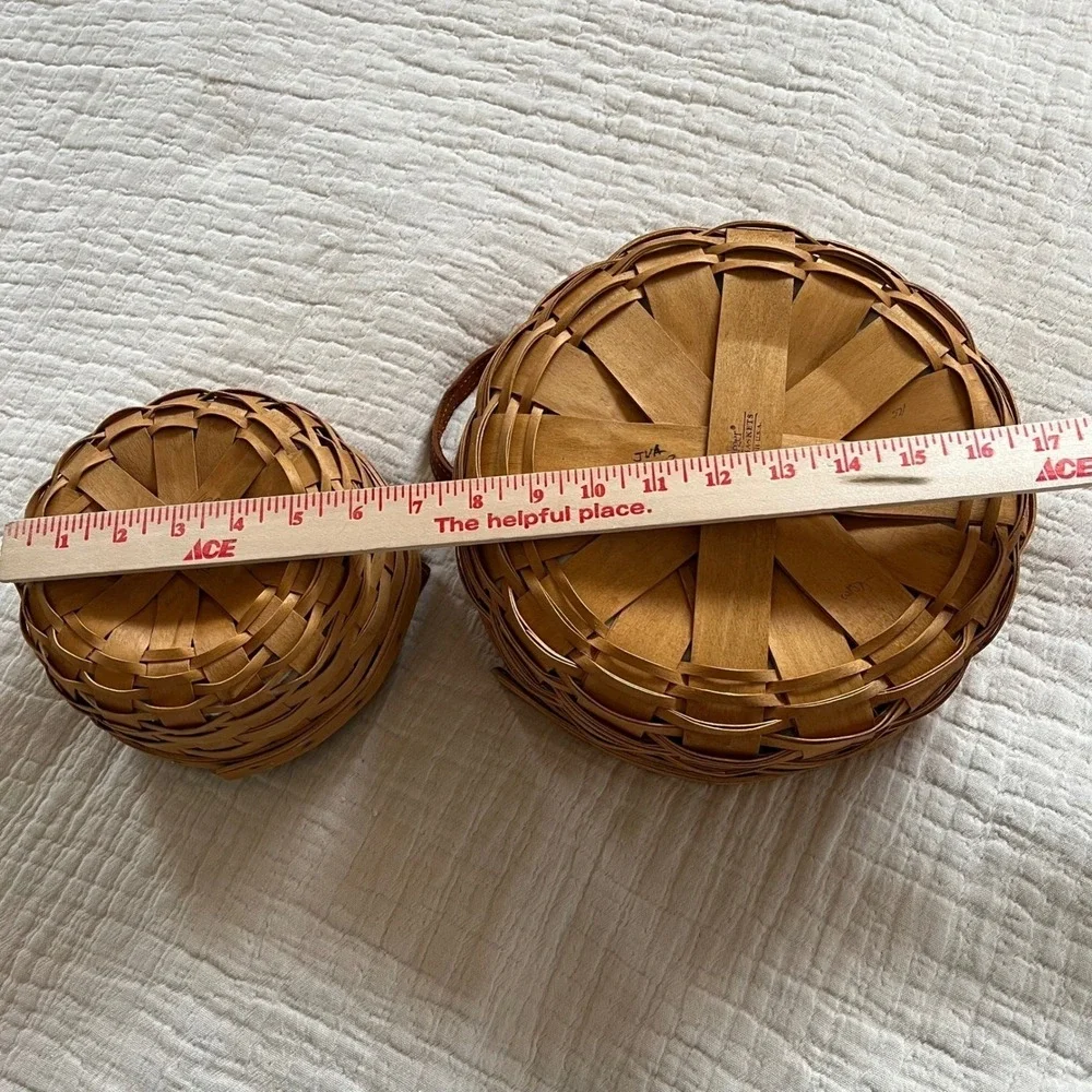 Vintage‎ Longaberger Handwoven Baskets Set of 2